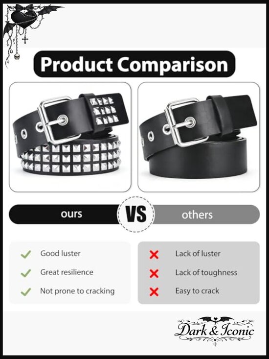 Double Grommet Star Studded Emo Punk Chained Belt Y2k Goth